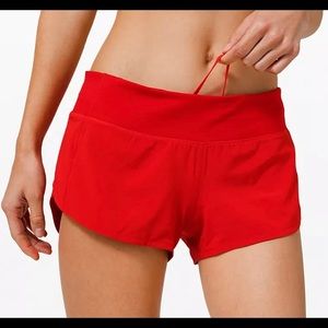 Red speed up lulu lemon shorts - size 2